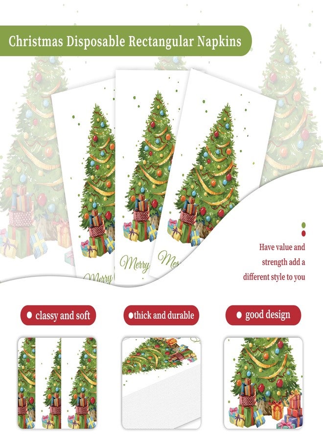 LDFDRT 100pcs Christmas Paper Napkins Disposable Dinner Size - Colorful Christmas Tree Decorative Napkins for Holiday Table Decor, 7.9x4.3 Inch Dinner Napkins for Party Supplies - Image 2
